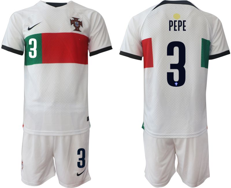 Men 2022 World Cup National Team Portugal away white 3 Soccer Jerseys